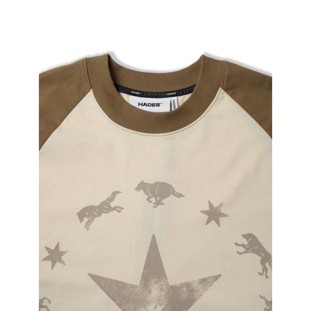 HADES WOLFPACK RAGLAN - BROWN - Genuine HADES Brand Unisex cotton long-sleeved shirt