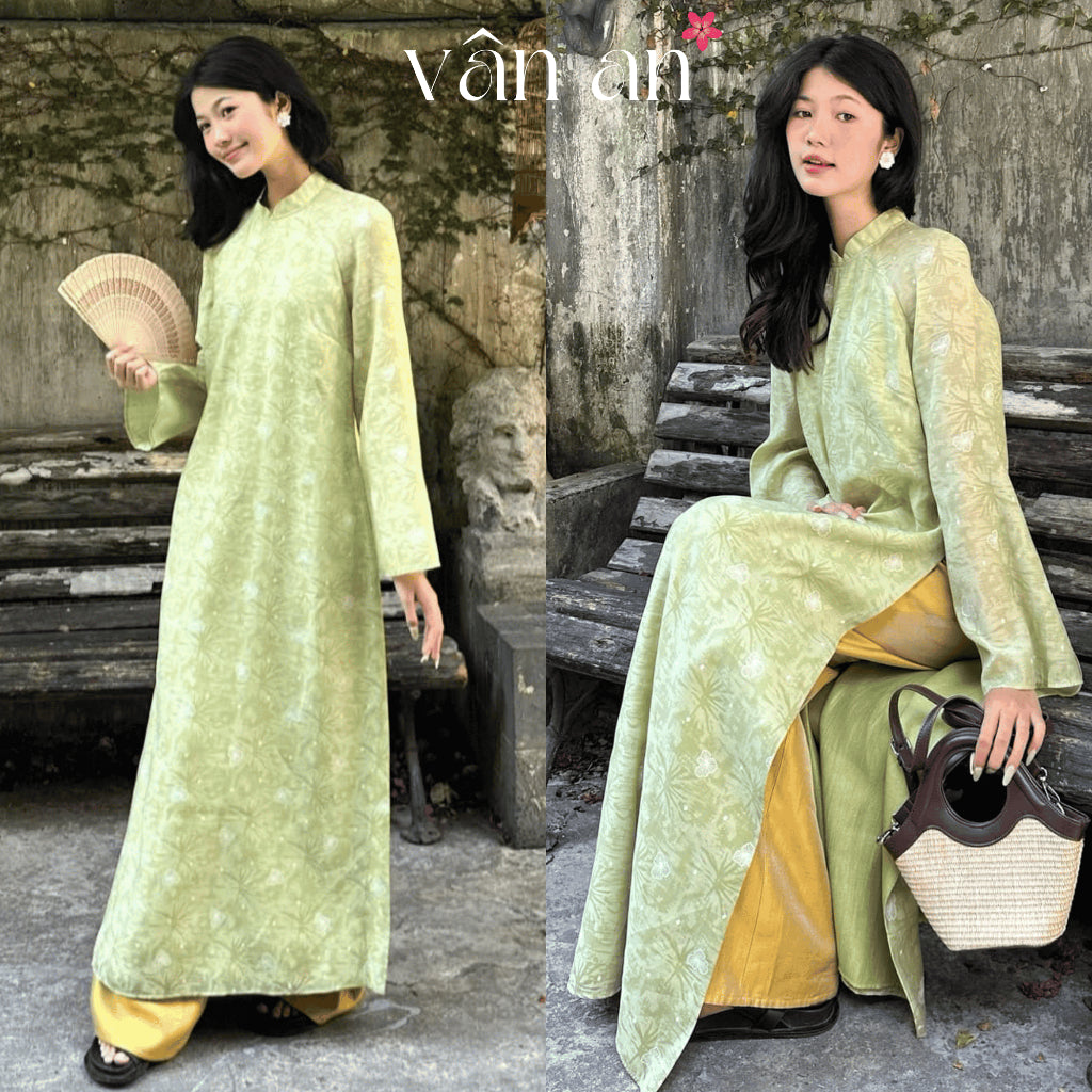 [VAN AN - TET 2026] Ao Dai THUONG XUAN - 4-Panel Design, Crep Silk Material with Lightly Printed Patterns - (AVAILABLE)