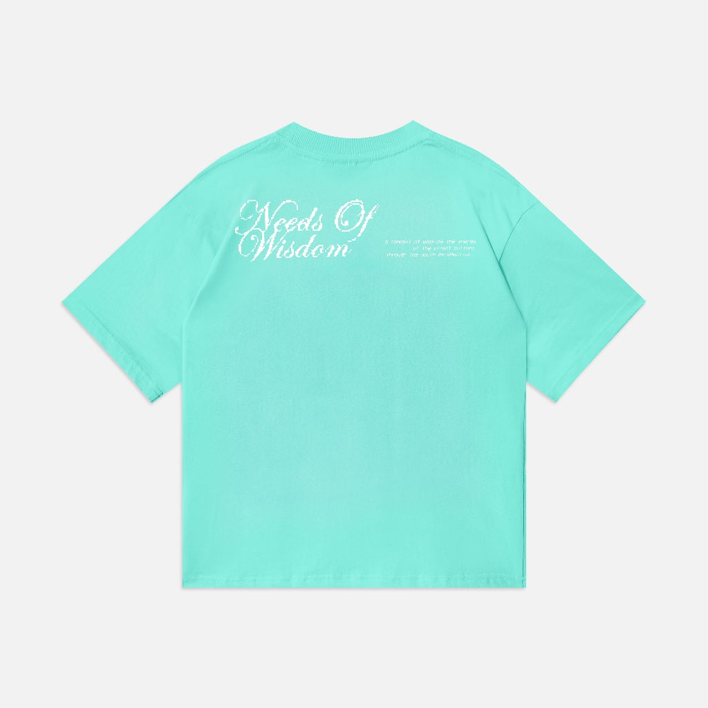 NEEDS OF WISDOM Script Tee - Tiffany - Authentic Local Brand T-shirt
