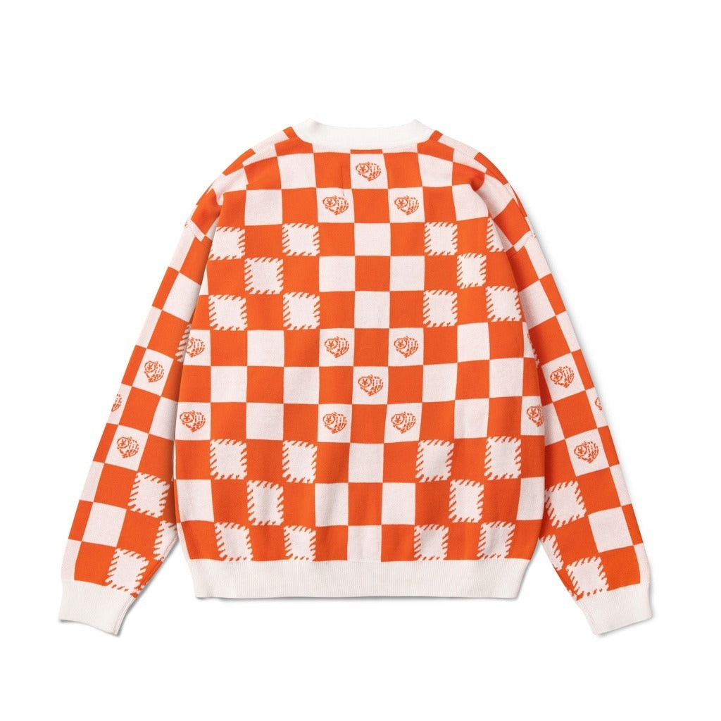 DirtyCoins Checkerboard Knit Cardigan