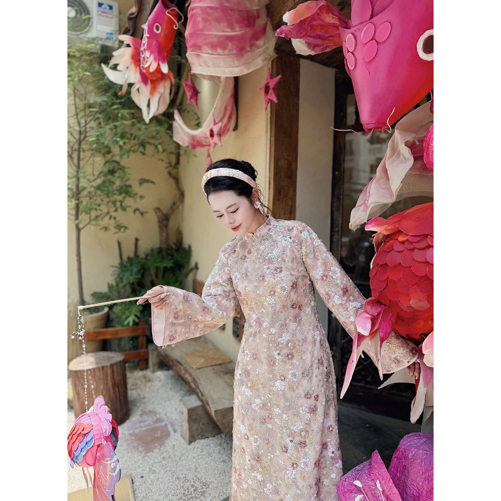 [PRE-ORDER] 4-panel sequined ao dai by Mong Thu LINN Design