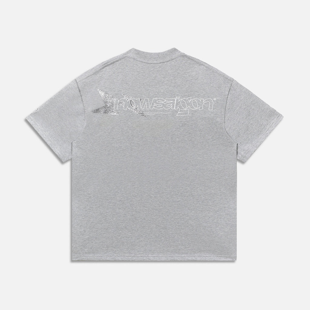 Áo thun NEEDS OF WISDOM Glitter Tee - Grey - Local Brand Chính Hãng
