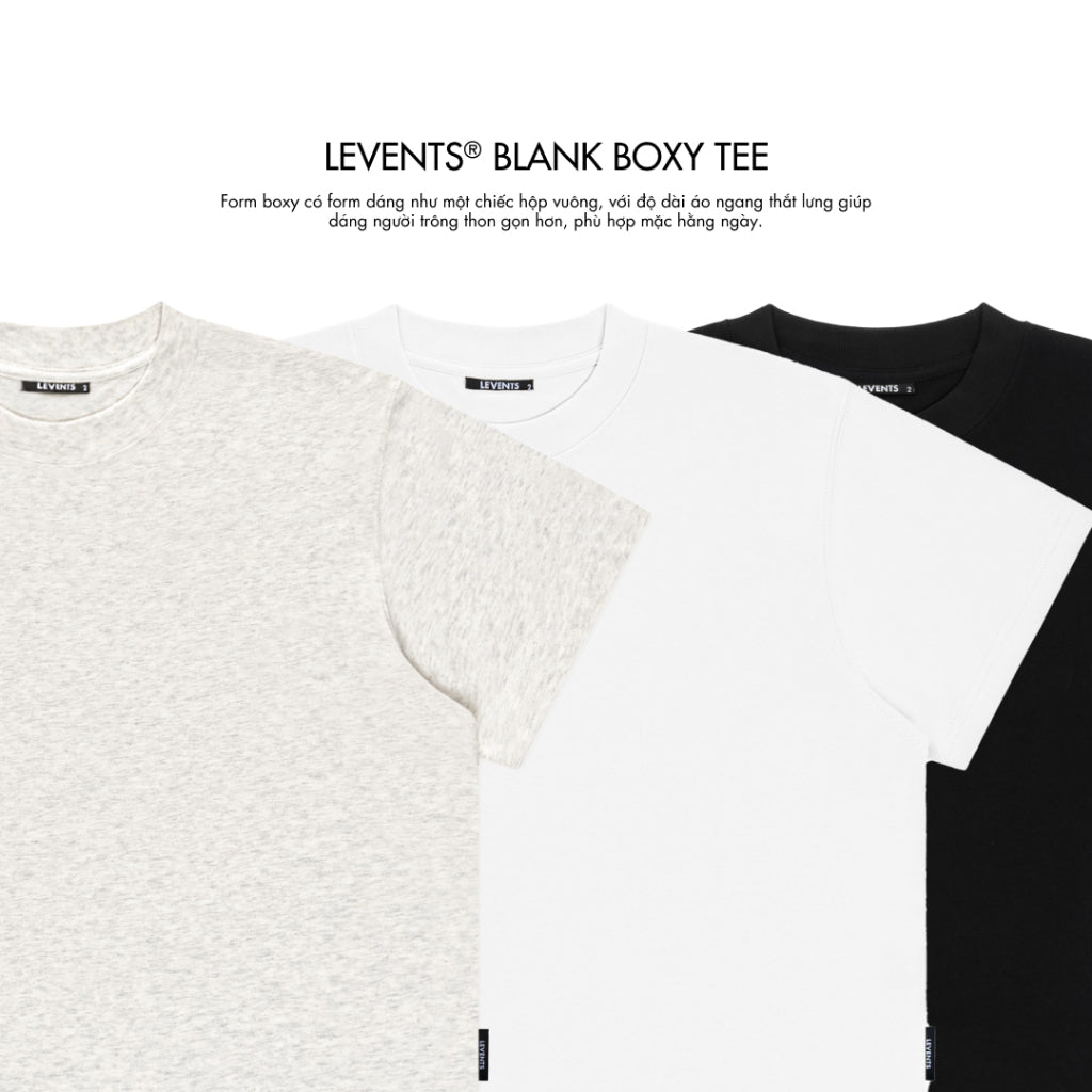 Áo Thun Trơn Levents Blank Boxy Tee 100% Cotton T-shirt Unisex