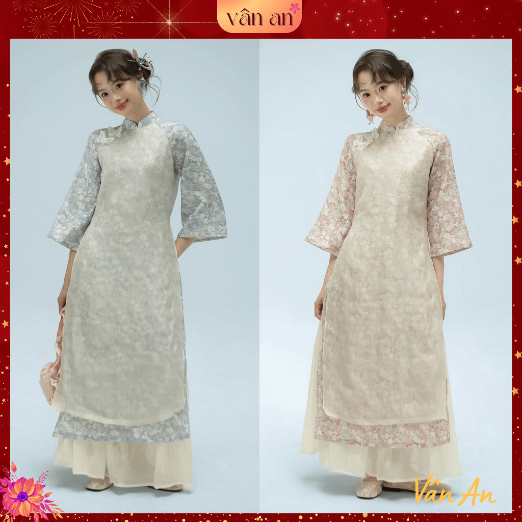 [VAN AN - TET 2026] Ao Dai KHUE DIEP - Straight-cut with 4-panel design - High-quality silk material combined with skirt