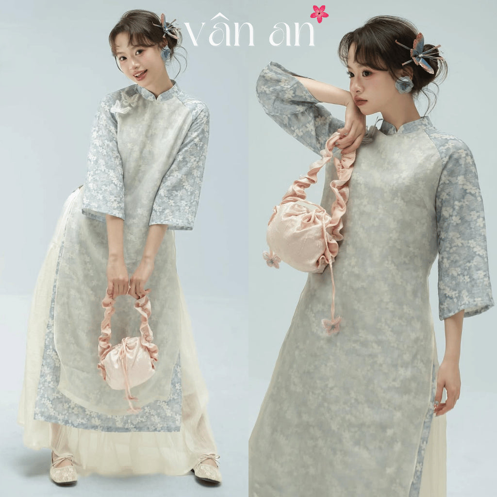 [VAN AN - TET 2026] Ao Dai KHUE DIEP - Straight-cut with 4-panel design - High-quality silk material combined with skirt