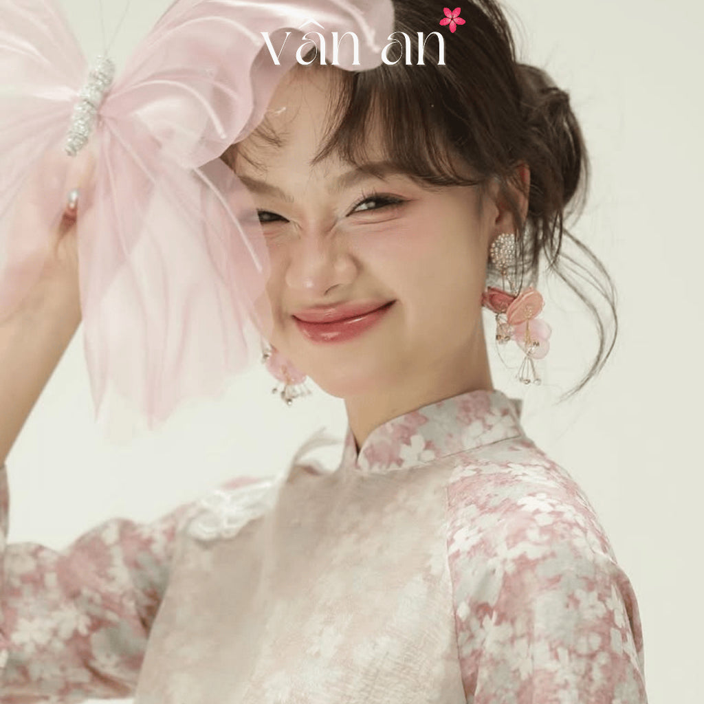 [VAN AN - TET 2026] Ao Dai KHUE DIEP - Straight-cut with 4-panel design - High-quality silk material combined with skirt