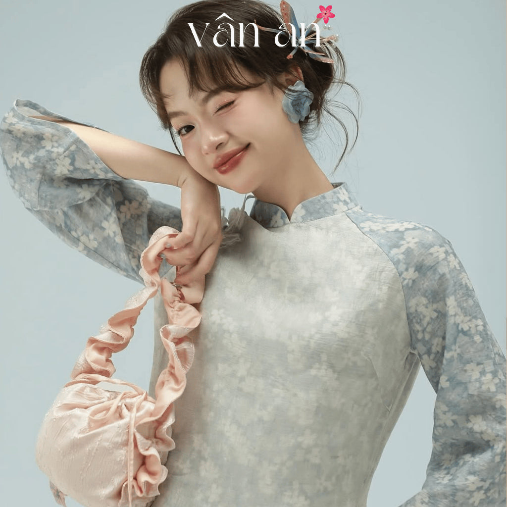 [VAN AN - TET 2026] Ao Dai KHUE DIEP - Straight-cut with 4-panel design - High-quality silk material combined with skirt