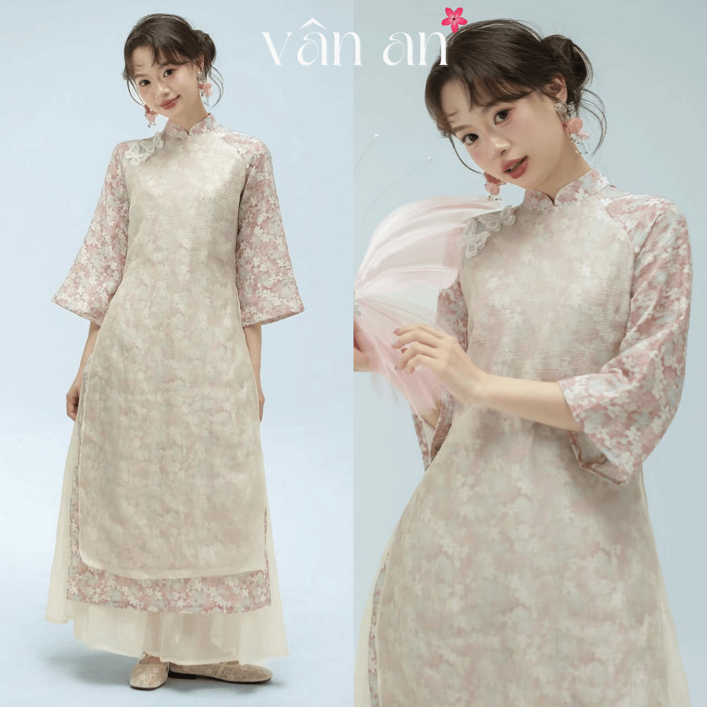 [VAN AN - TET 2026] Ao Dai KHUE DIEP - Straight-cut with 4-panel design - High-quality silk material combined with skirt