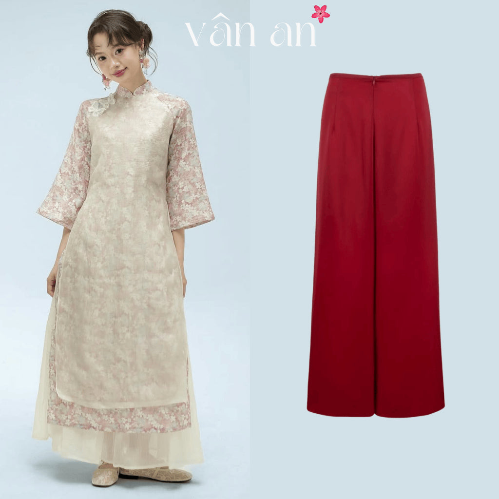 [VAN AN - TET 2026] Ao Dai KHUE DIEP - Straight-cut with 4-panel design - High-quality silk material combined with skirt