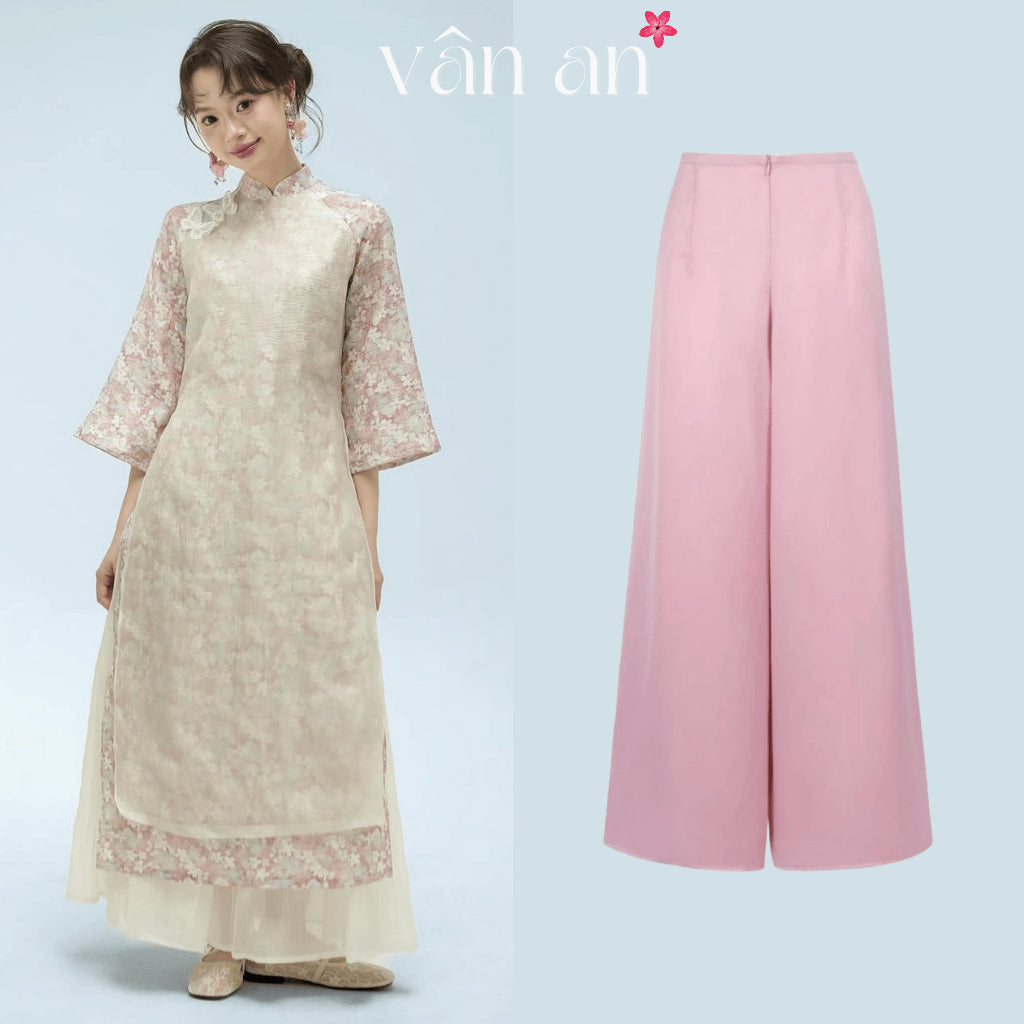 [VAN AN - TET 2026] Ao Dai KHUE DIEP - Straight-cut with 4-panel design - High-quality silk material combined with skirt