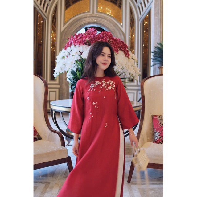 [PRE-ORDER] My Tuong ribbon embroidered modern ao dai 