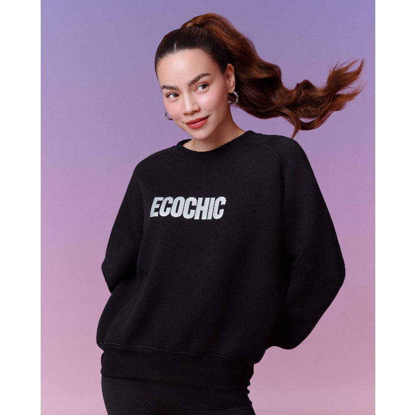 (SALE TRI ÂN) Áo Nỉ Sweater ECOCHIC BASIC CREW NECK SWEATSHIRT Chất Liệu Ecozy Công Nghệ Mới Cao Cấp Chính Hãng B091