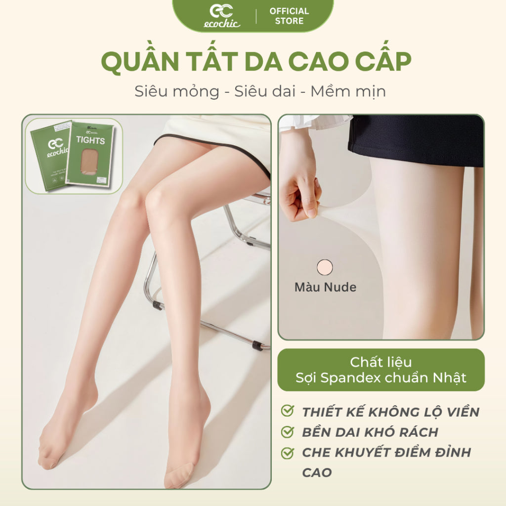 ECOCHIC Super Thin Smooth Skin Stockings, Blemish Concealing, Anti-Snag, Leg Slimming, Ver 2 A686 A685