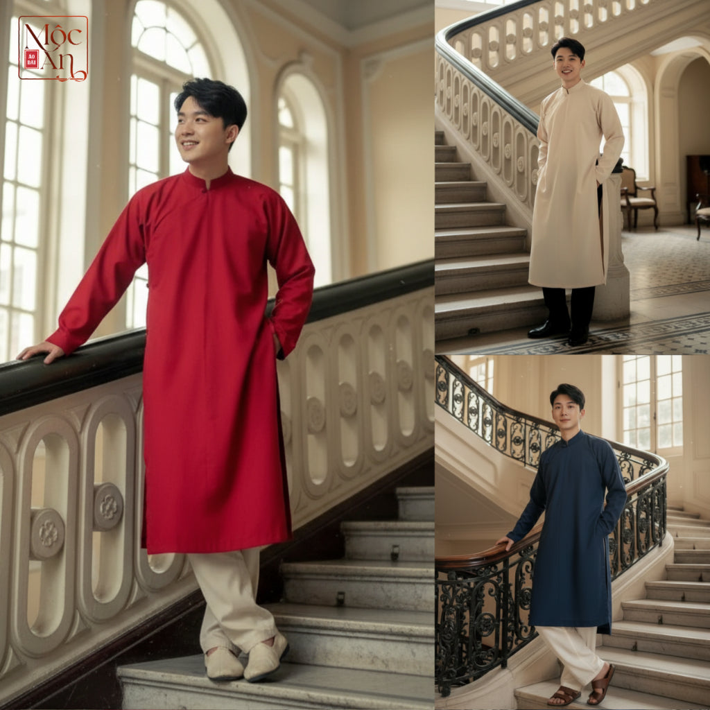 Traditional Five-Panel Men's Ao Dai – Moc An Ao Dai, High-Quality, Perfect Fit, Elegant and Flattering. 