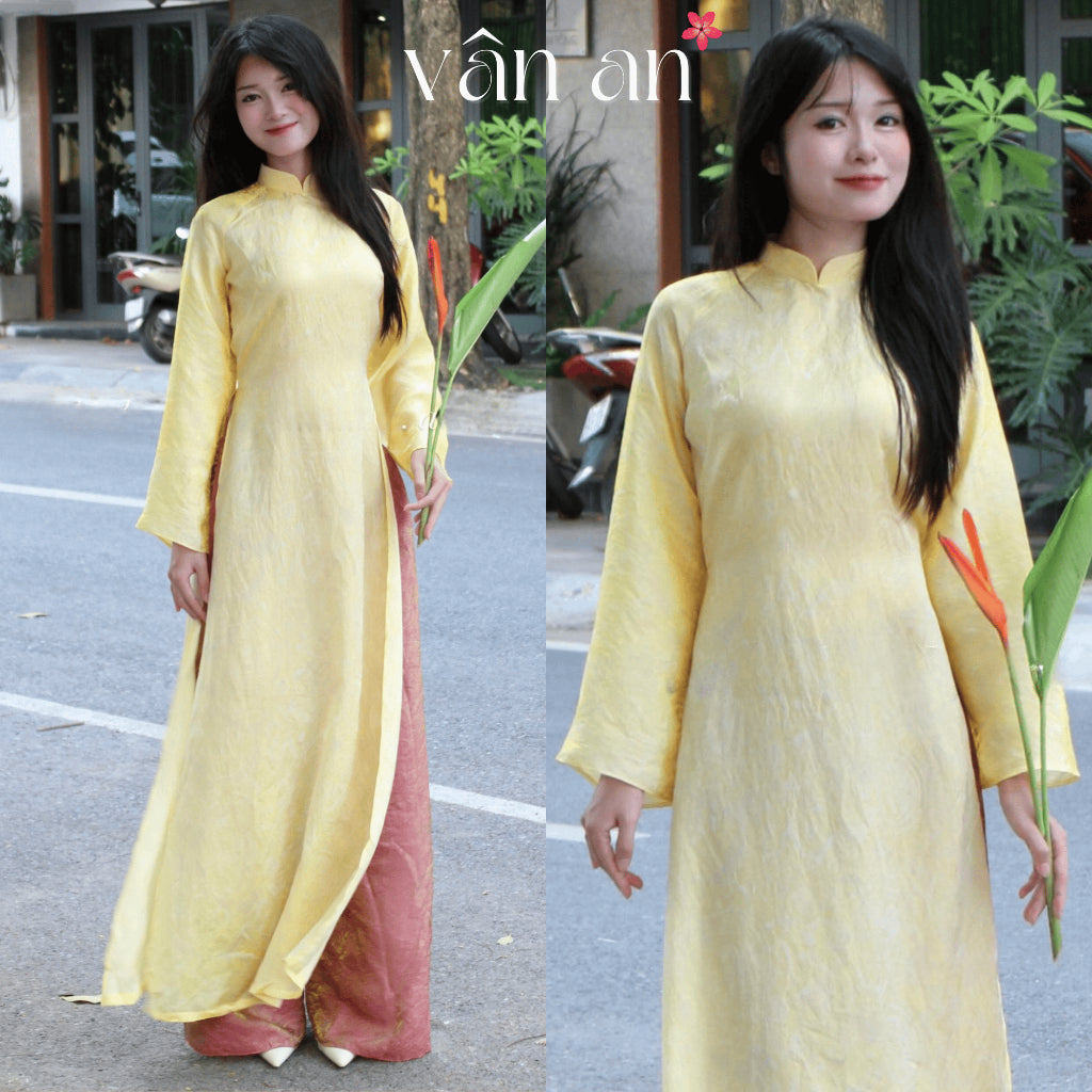 [VAN AN - TET 2026] NHA TINH Ao Dai - Traditional Form, Long Flared Sleeves, High Quality Iridescent Silk Material