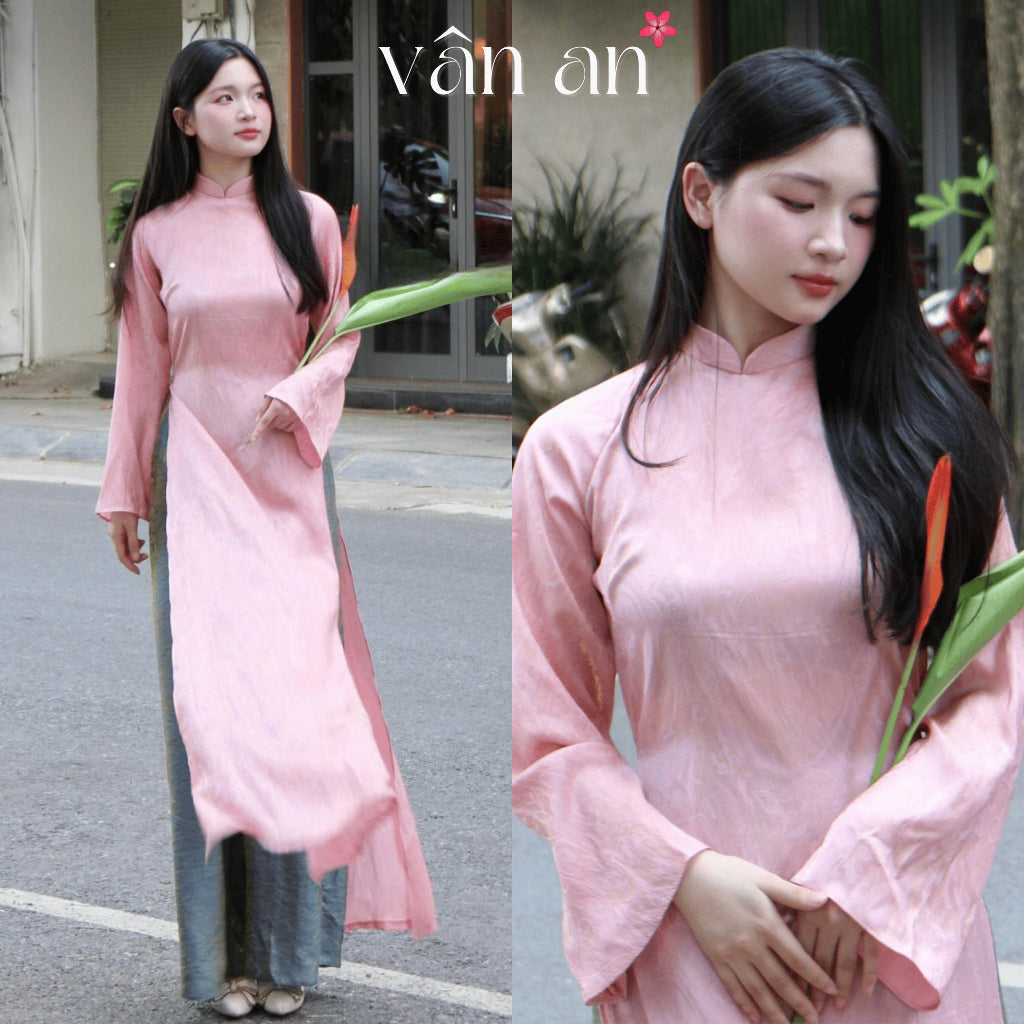 [VAN AN - TET 2026] NHA TINH Ao Dai - Traditional Form, Long Flared Sleeves, High Quality Iridescent Silk Material