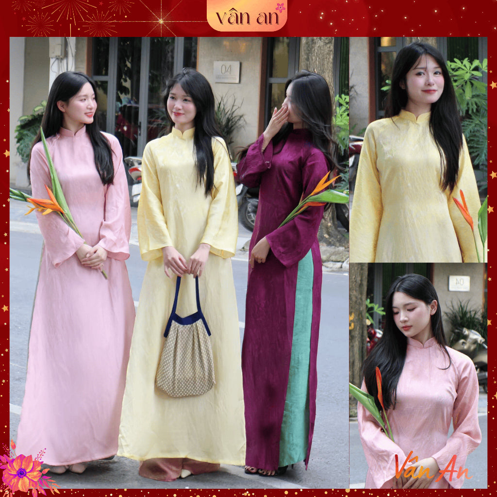 [VAN AN - TET 2026] NHA TINH Ao Dai - Traditional Form, Long Flared Sleeves, High Quality Iridescent Silk Material