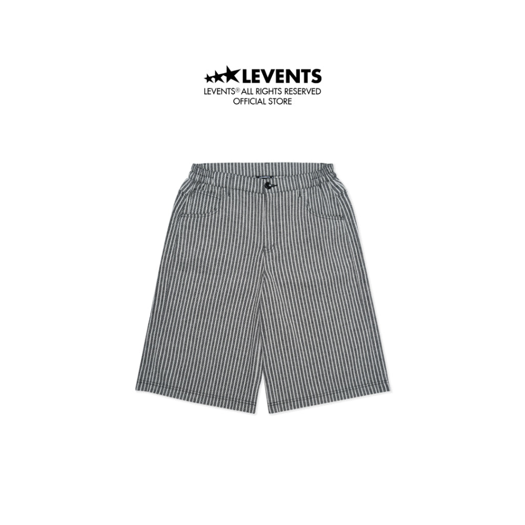 Levents Striped Jorts/ Black 50% Poly &amp; 50% Cotton Unisex
