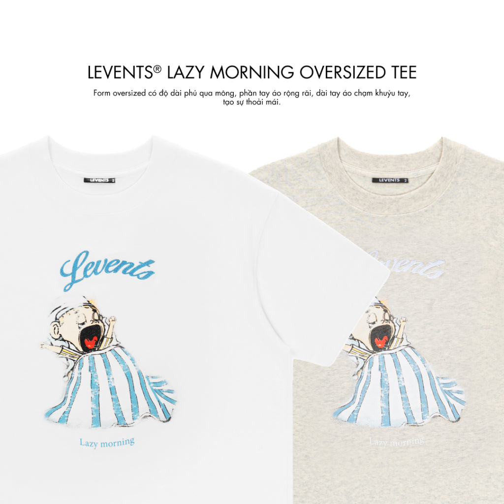 Levents Lazy Morning Oversized Tee 100% Cotton Unisex T-shirt
