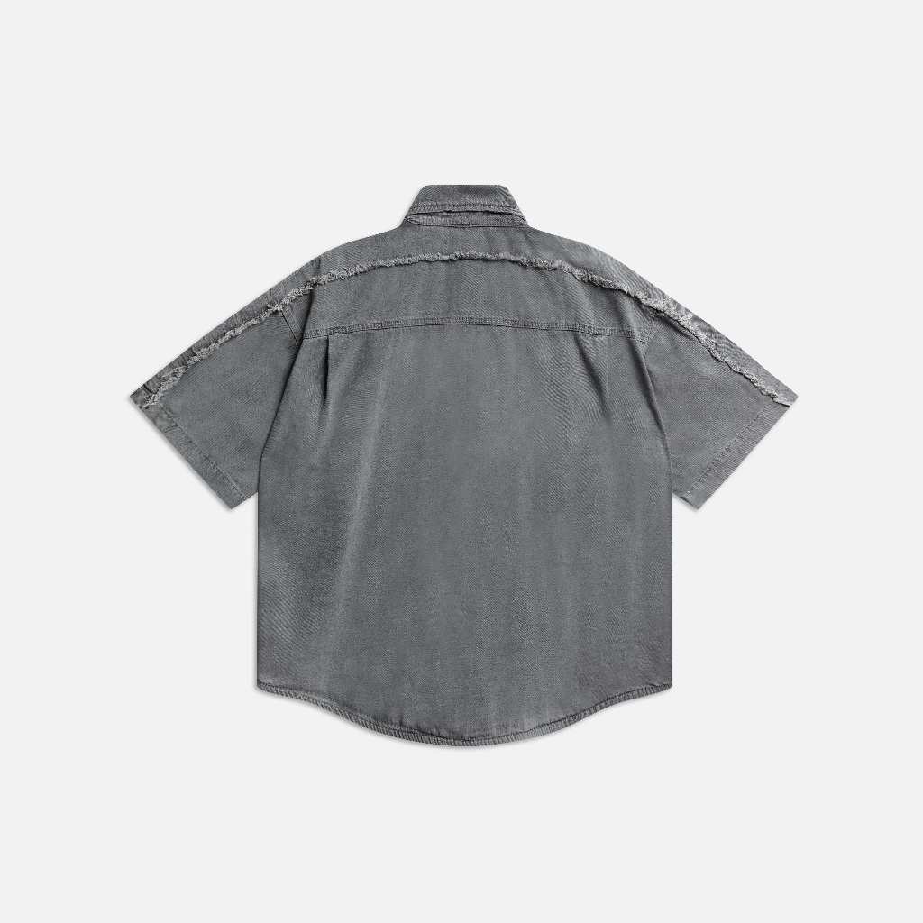 Áo NEEDS OF WISDOM S/S Patch Denim Shirts - Grey - Local Brand Chính Hãng