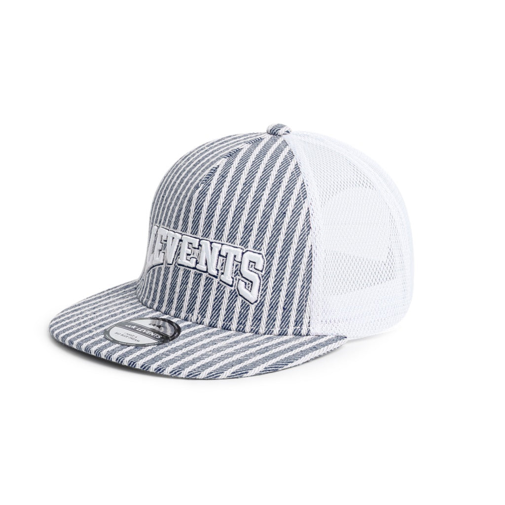 Snapback Striped Trucker Hat 50% Poly &amp; 50% Cotton Unisex