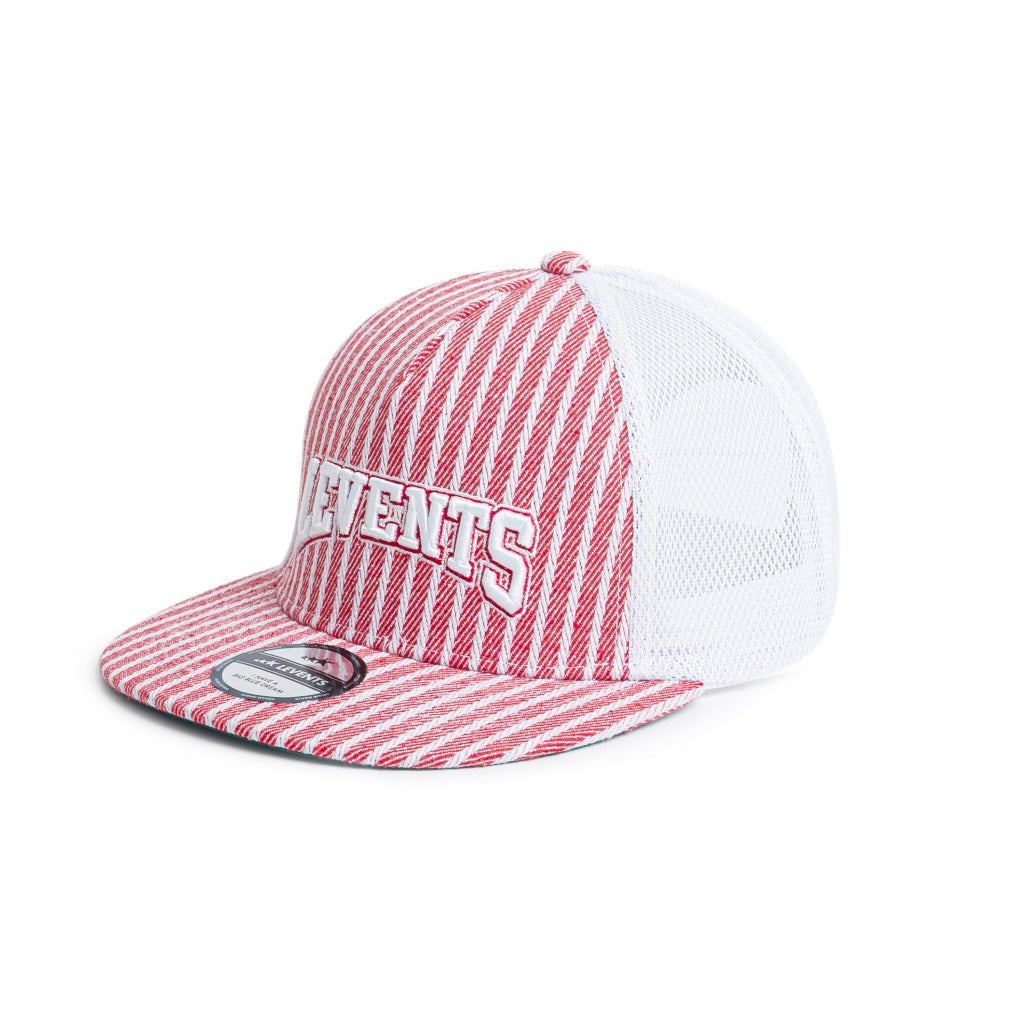 Snapback Striped Trucker Hat 50% Poly &amp; 50% Cotton Unisex