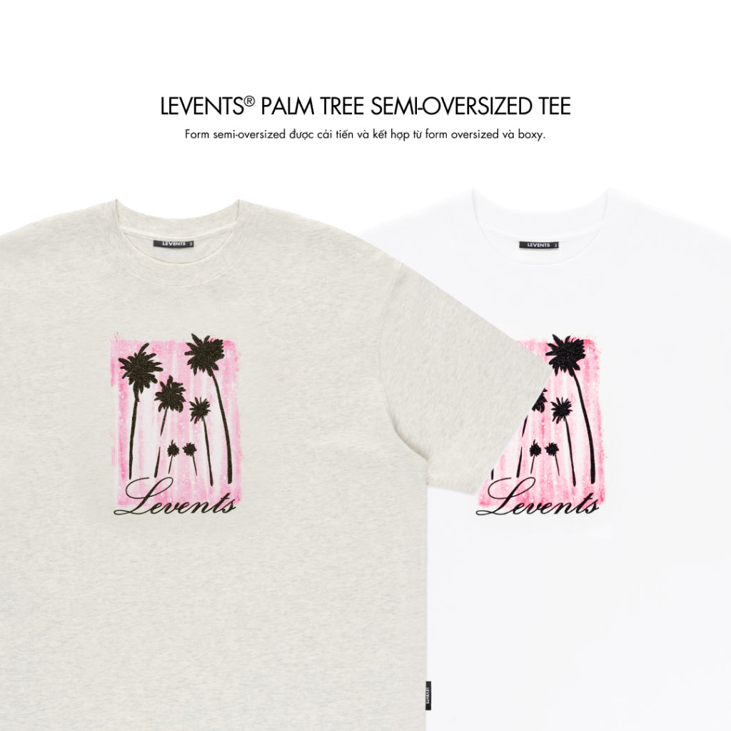 Levents Palm Tree Semi-Oversized Tee 100% Cotton Unisex T-shirt
