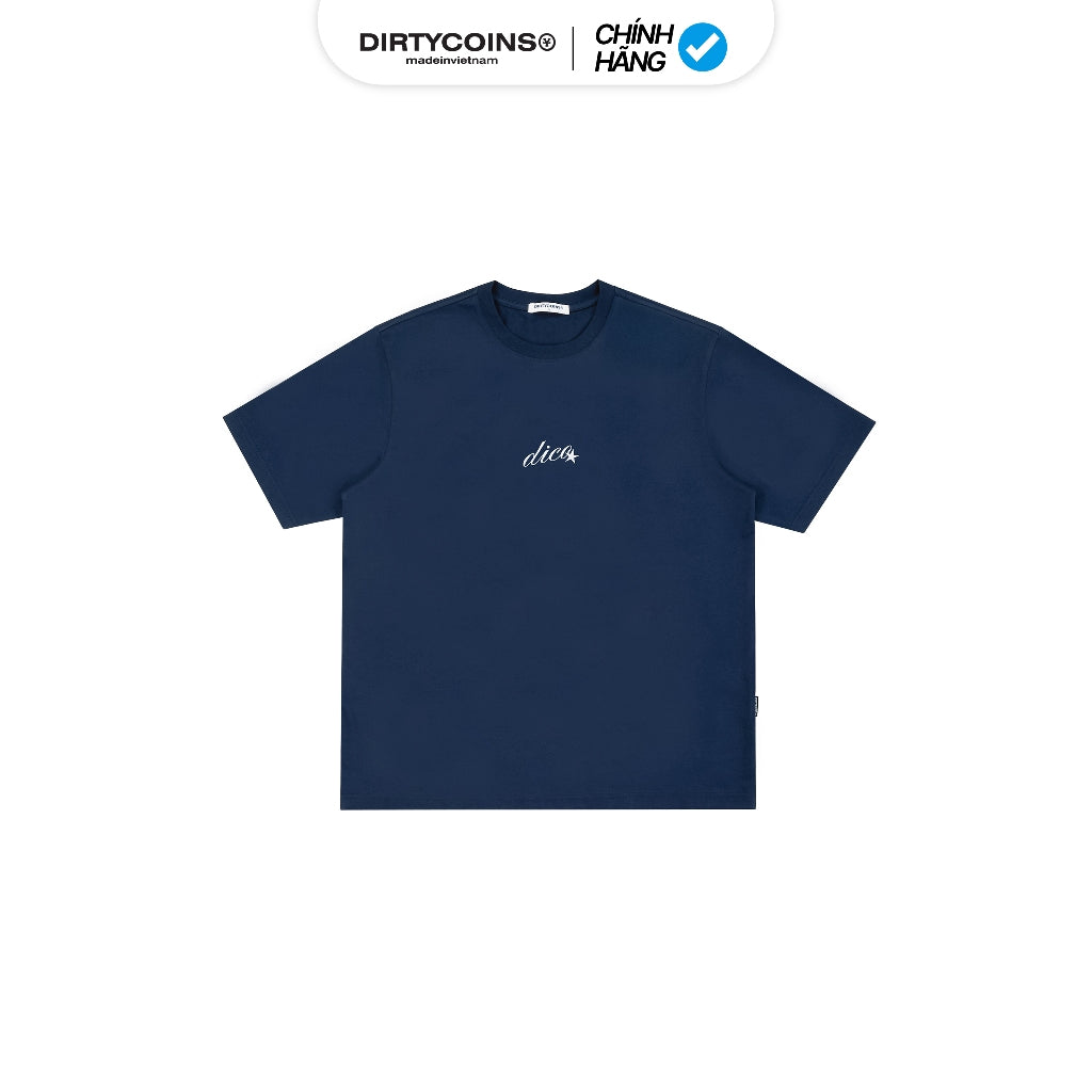 DirtyCoins Star Embroidery Navy T-Shirt