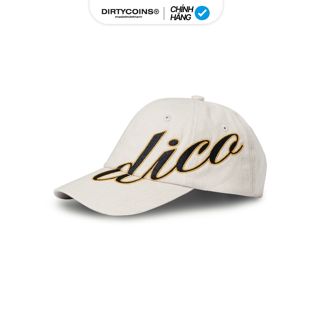 DirtyCoins Script Embroidery Cream Cap