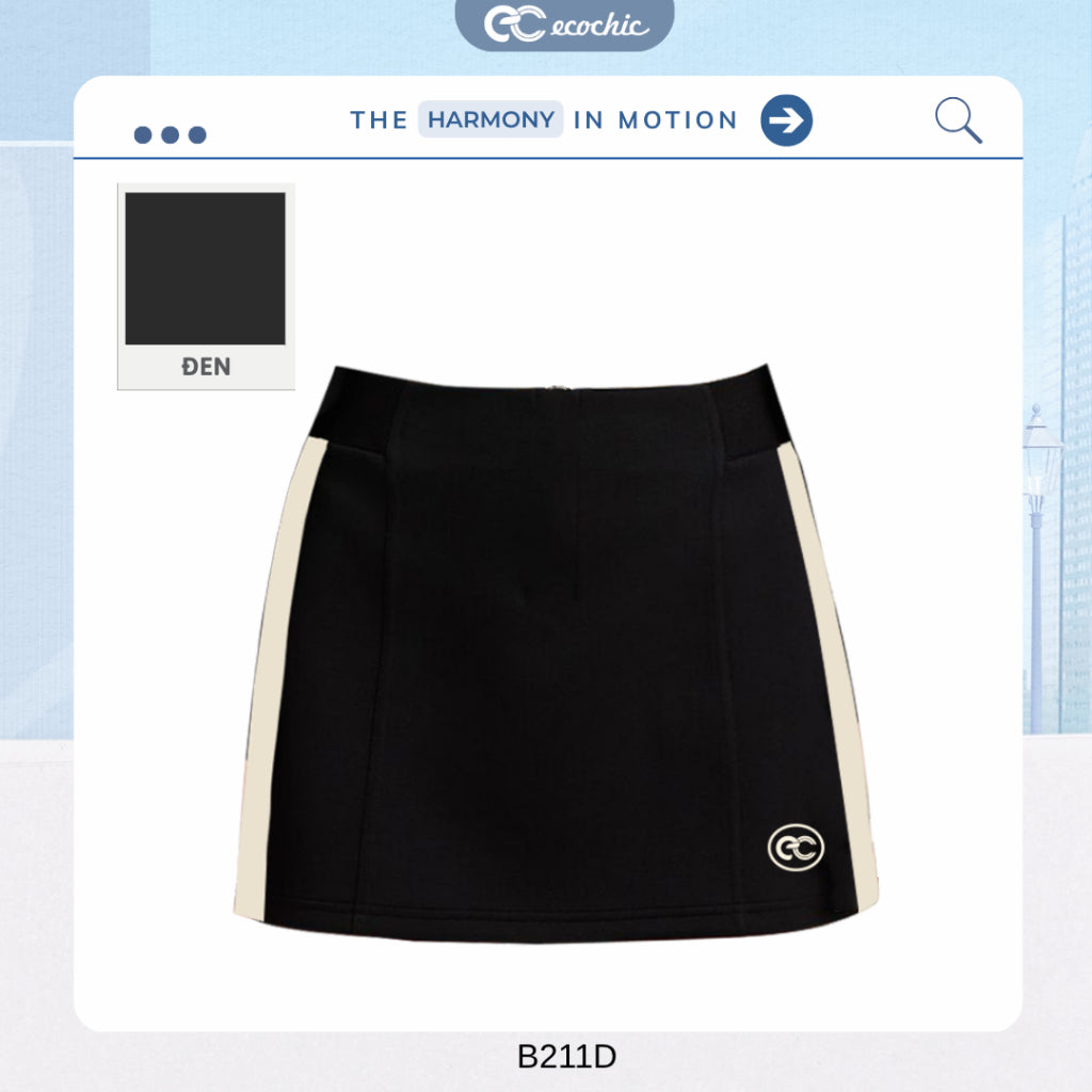 ECOCHIC FASHION Striped Skirt and Pants Set, Dynamic Sportswear, High Quality, Soft Material HNH B210 B211 B212