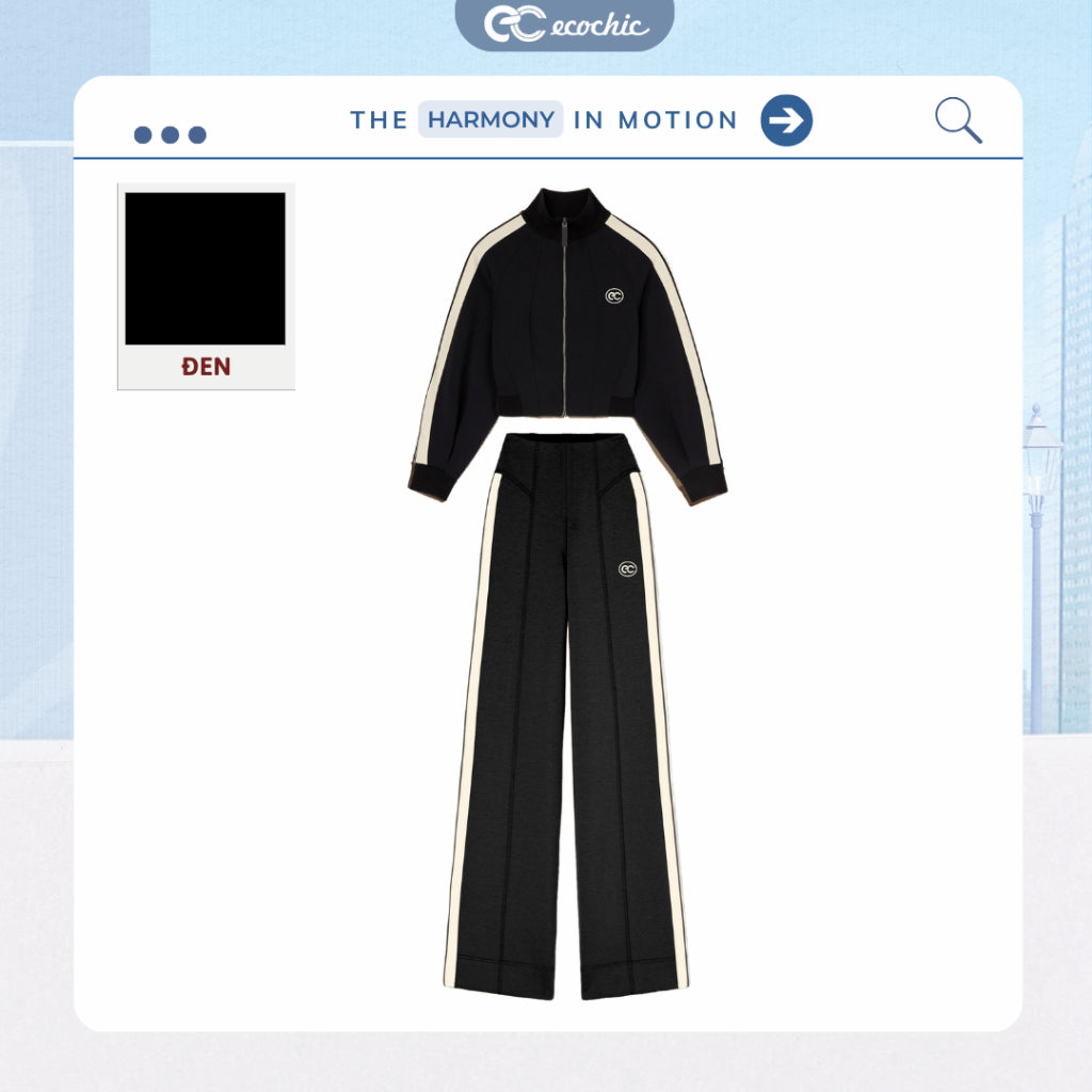 ECOCHIC FASHION Striped Skirt and Pants Set, Dynamic Sportswear, High Quality, Soft Material HNH B210 B211 B212