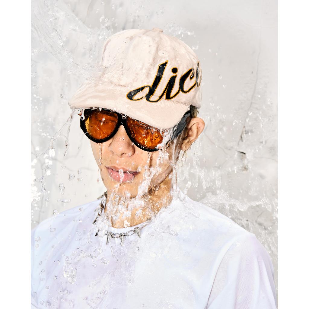 DirtyCoins Script Embroidery Cream Cap