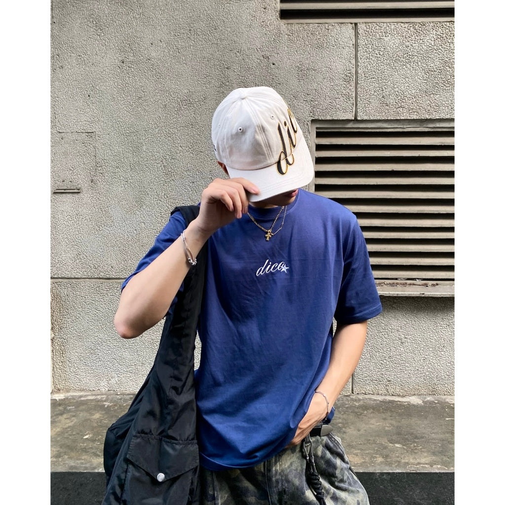 DirtyCoins Star Embroidery Navy T-Shirt
