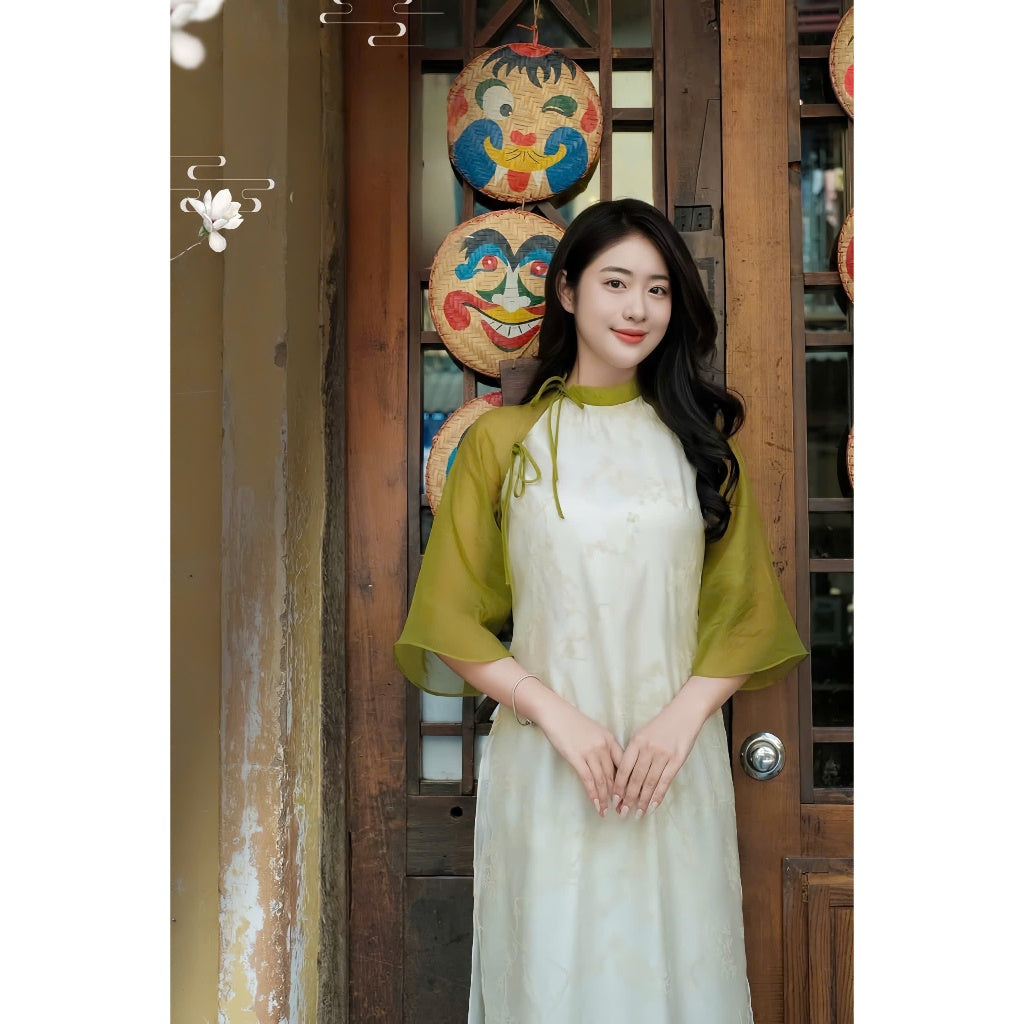 [PRE-ORDER] 4-panel Ao Dai with floral print and pants
