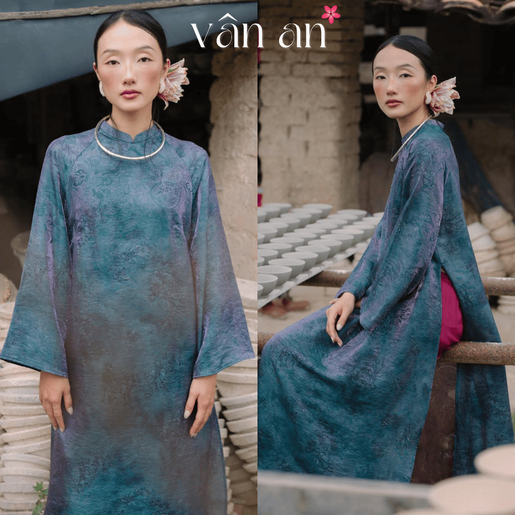 [VAN AN - TET 2026] MAGLAN Ao Dai - Straight Fit, Long Sleeves, Two-Piece Design - High Quality Double-Sided Tencel Silk Material