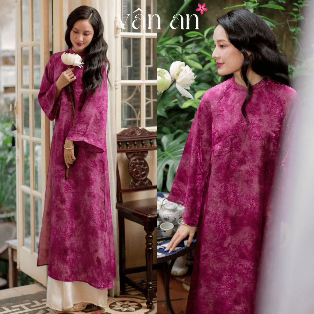 [VAN AN - TET 2026] MAGLAN Ao Dai - Straight Fit, Long Sleeves, Two-Piece Design - High Quality Double-Sided Tencel Silk Material