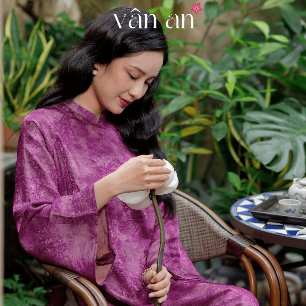 [VAN AN - TET 2026] MAGLAN Ao Dai - Straight Fit, Long Sleeves, Two-Piece Design - High Quality Double-Sided Tencel Silk Material