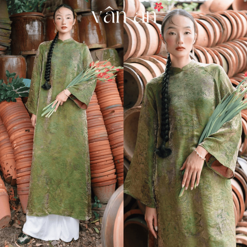 [VAN AN - TET 2026] MAGLAN Ao Dai - Straight Fit, Long Sleeves, Two-Piece Design - High Quality Double-Sided Tencel Silk Material