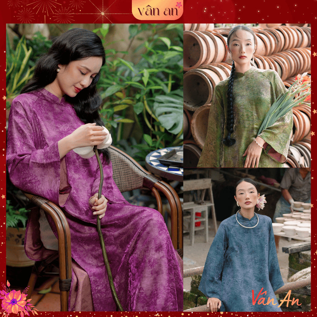[VAN AN - TET 2026] MAGLAN Ao Dai - Straight Fit, Long Sleeves, Two-Piece Design - High Quality Double-Sided Tencel Silk Material
