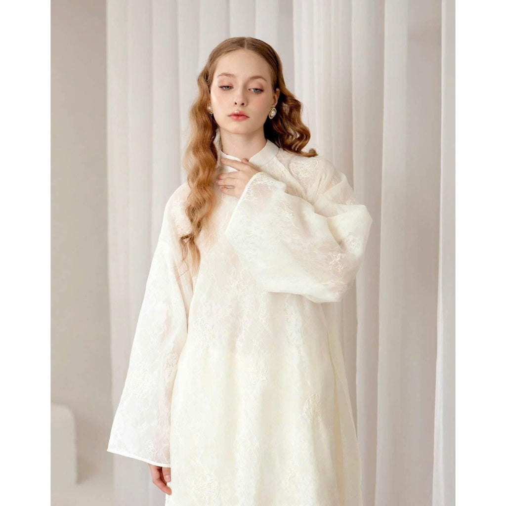 [PRE-ORDER] Xuan Vu Ao Dai, Straight-cut, made of silk chiffon, with pants