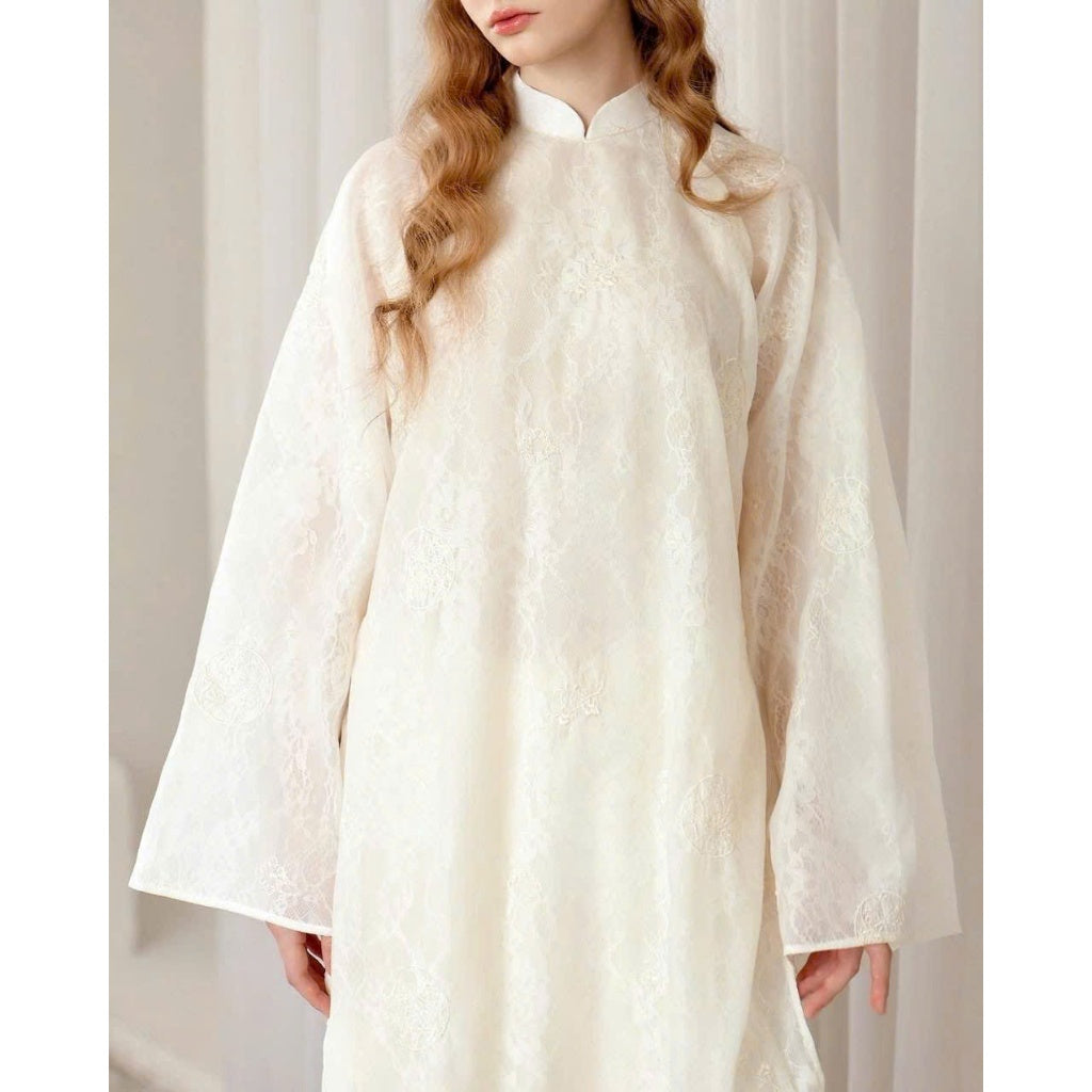 [PRE-ORDER] Xuan Vu Ao Dai, Straight-cut, made of silk chiffon, with pants