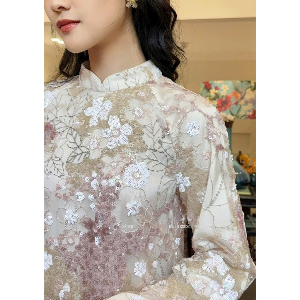 [PRE-ORDER] Hong Suong sequin Ao Dai with pants