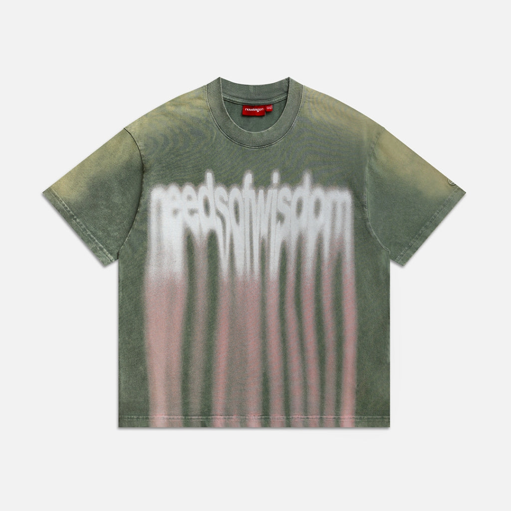 NEEDS OF WISDOM Metal Blur Tee - Washed Tasman - Authentic Local Brand