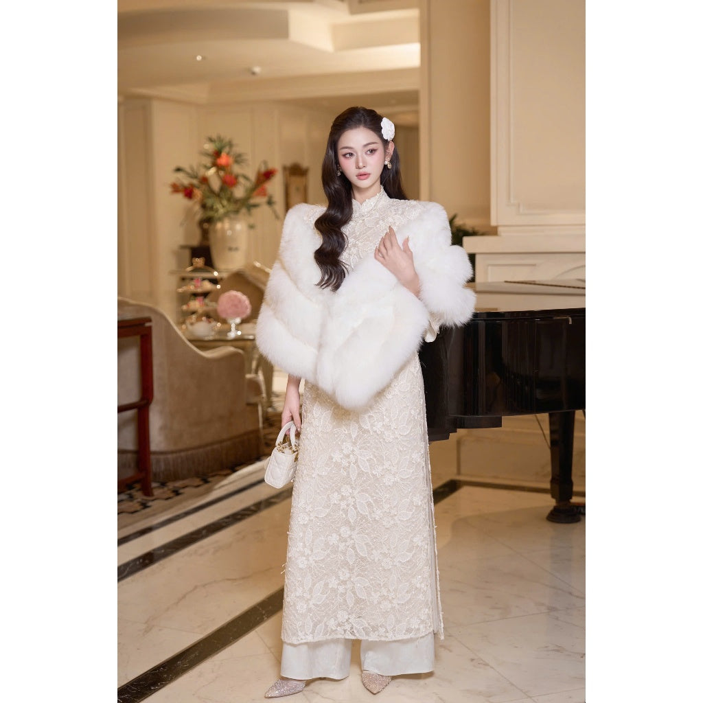 [PRE-ORDER] Tuyet Suong 4-panel lace modernized ao dai 