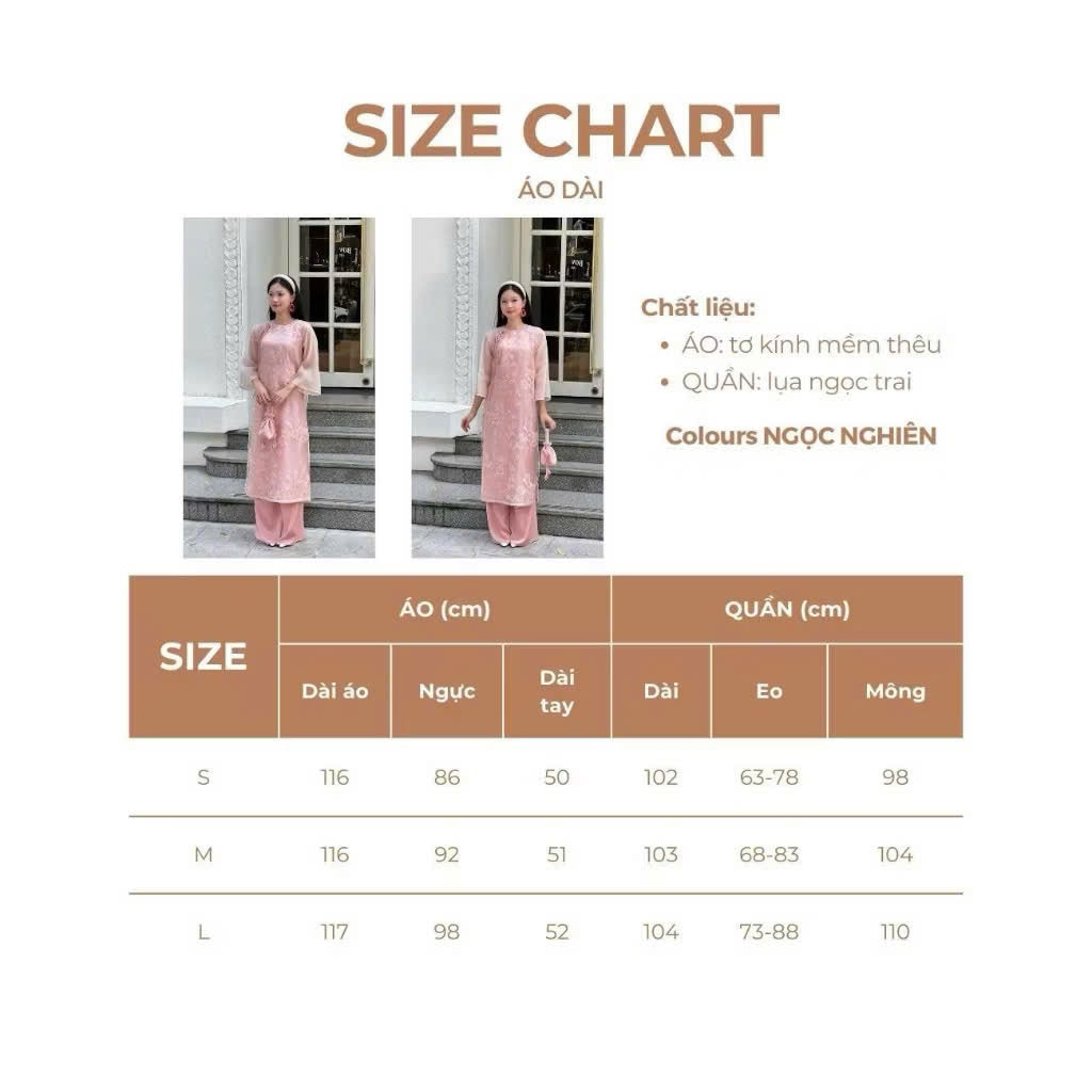 Ngoc Nghien designed women's ao dai with unicorn embroidery pattern, high quality silk material, pink Lana ao dai - SD006