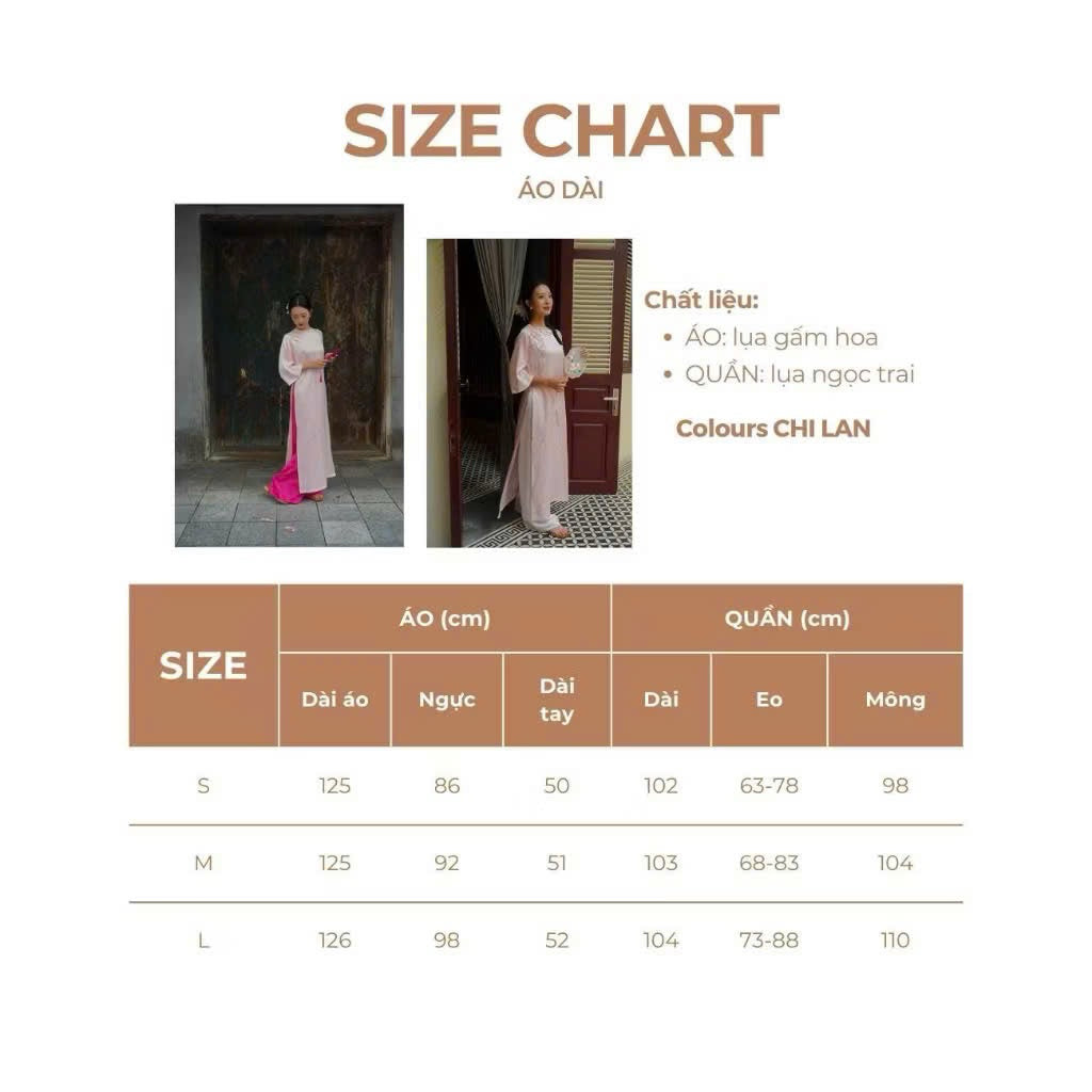 Chi Lan Ao Dai designed with high quality silk brocade material, pearl chopstick buttons, modernized Ao Dai with straight 2 panels - SD004 LANA DESIGN