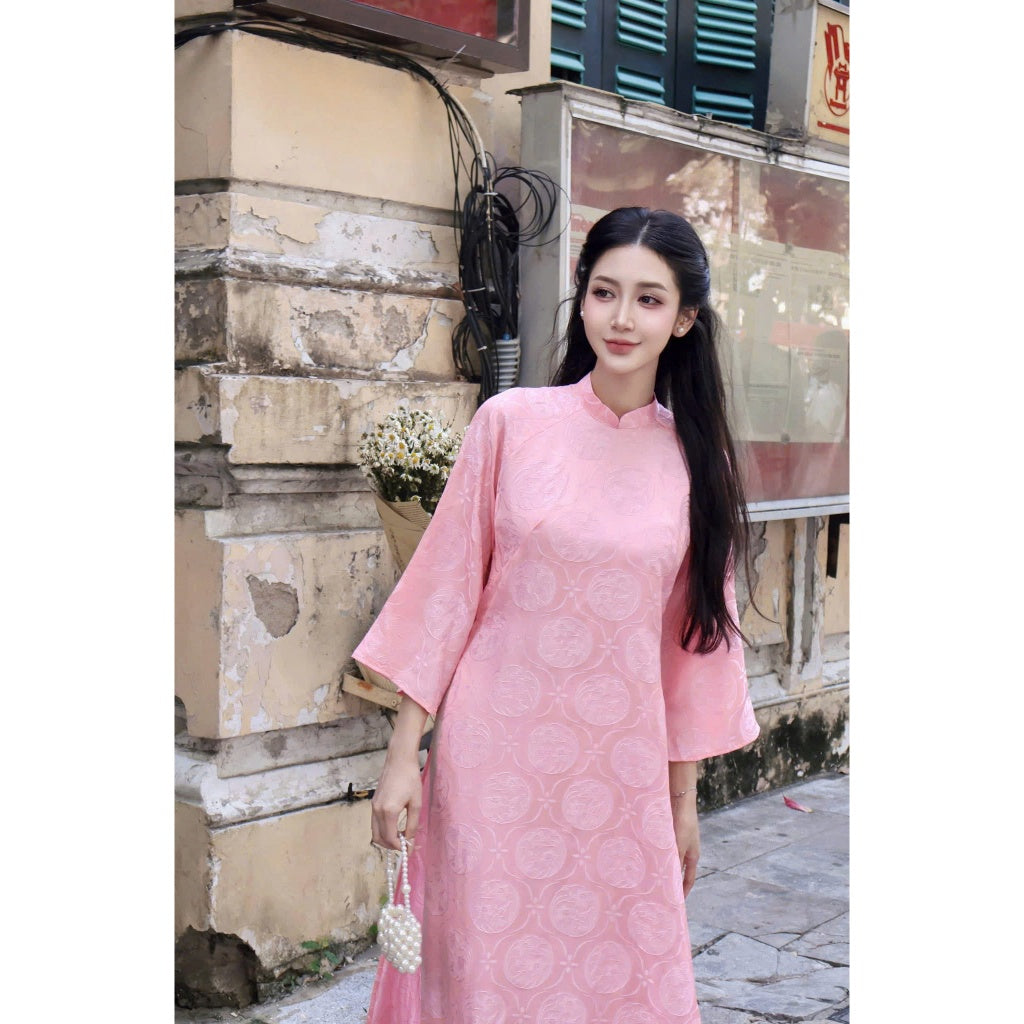 [PRE-ORDER] Luxurious SILK Ao Dai with Chinese collar and pants