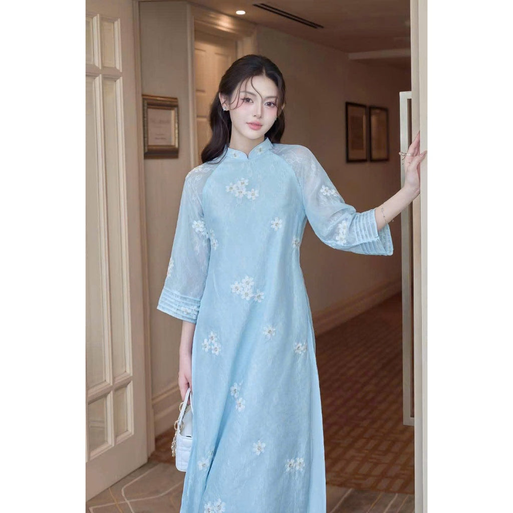 [PRE-ORDER] Hoa Dung Ao Dai with 4 embroidered panels and pants