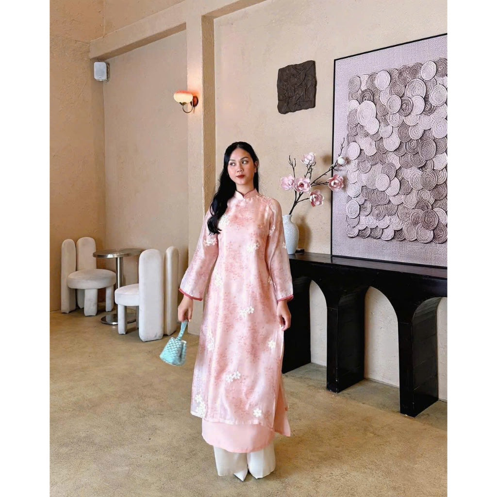 [PRE-ORDER] Traditional Ao Dai with straight form, 4-panel chiffon with pants