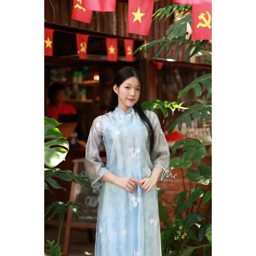 [PRE-ORDER] Traditional Ao Dai with straight form, 4-panel chiffon with pants